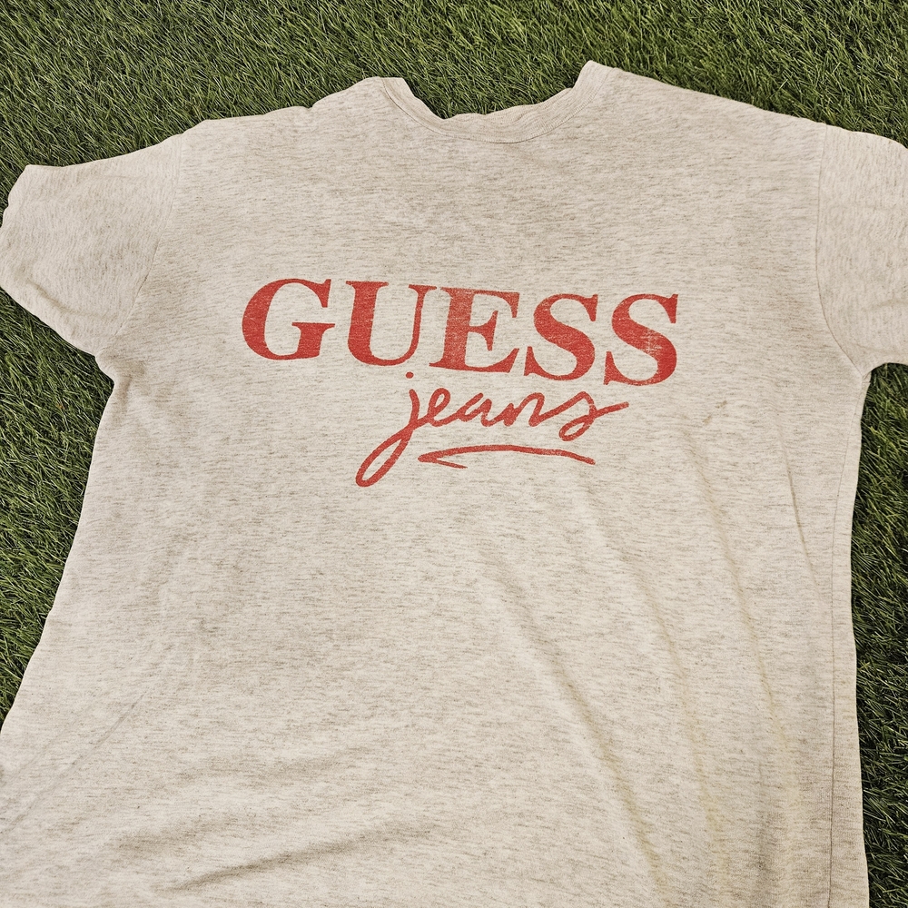 Guess Gray Vintage 90s and Red Short Sleeve Tee Single Stitch - Picture 2 of 10